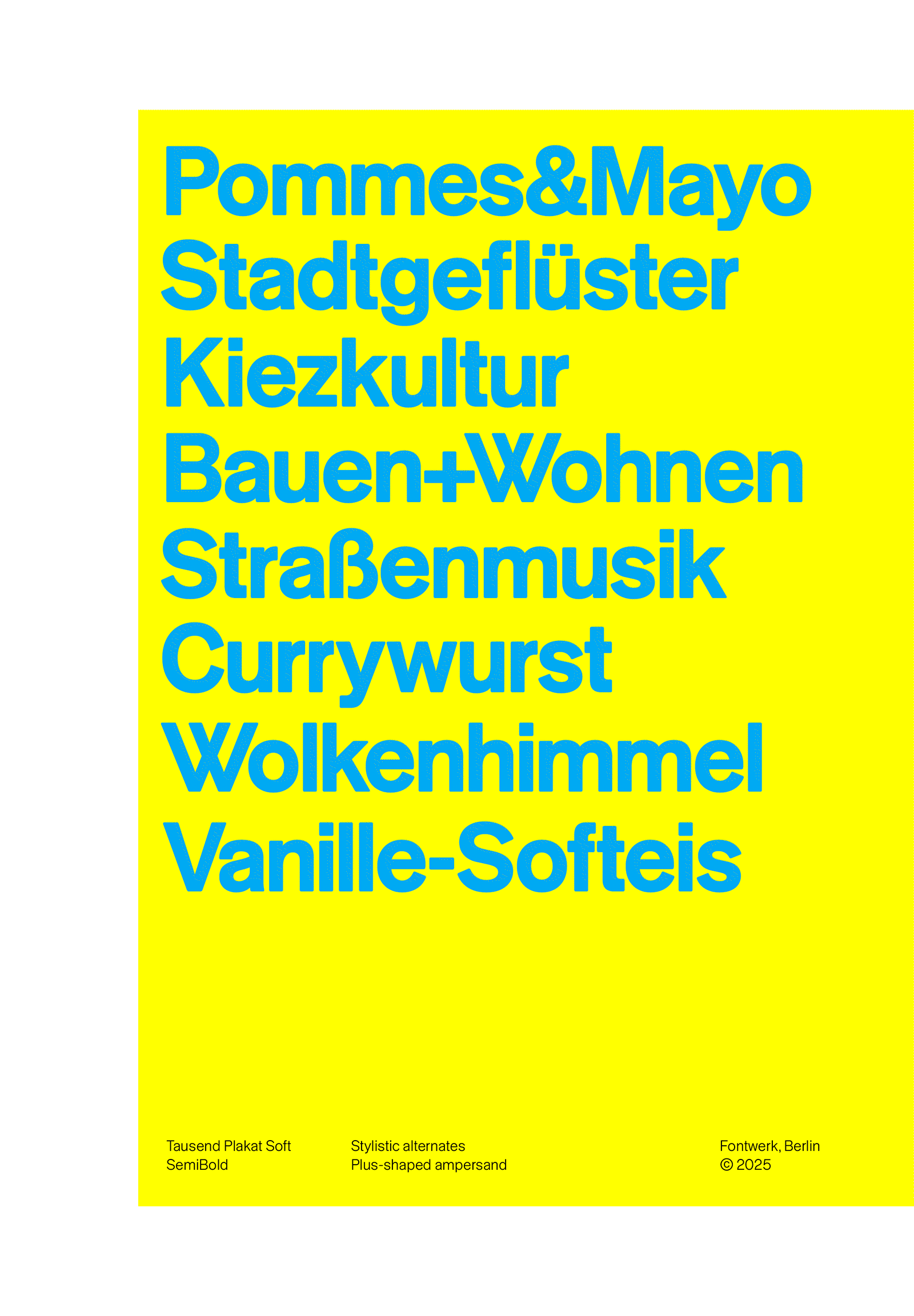 Tausend™ Font Collection by Fontwerk – font sample, marketing artwork