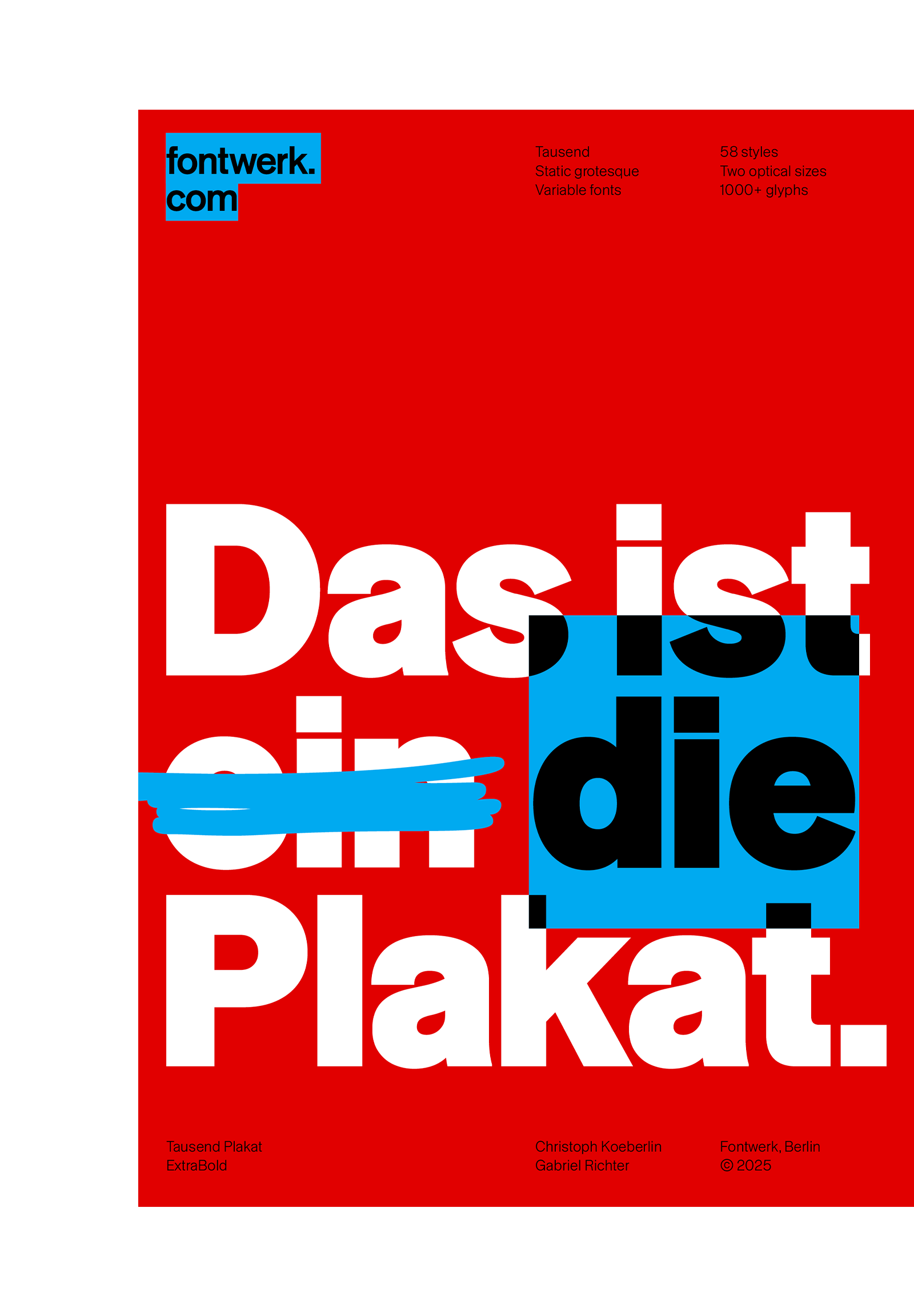 Tausend™ Font Collection by Fontwerk – font sample, marketing artwork