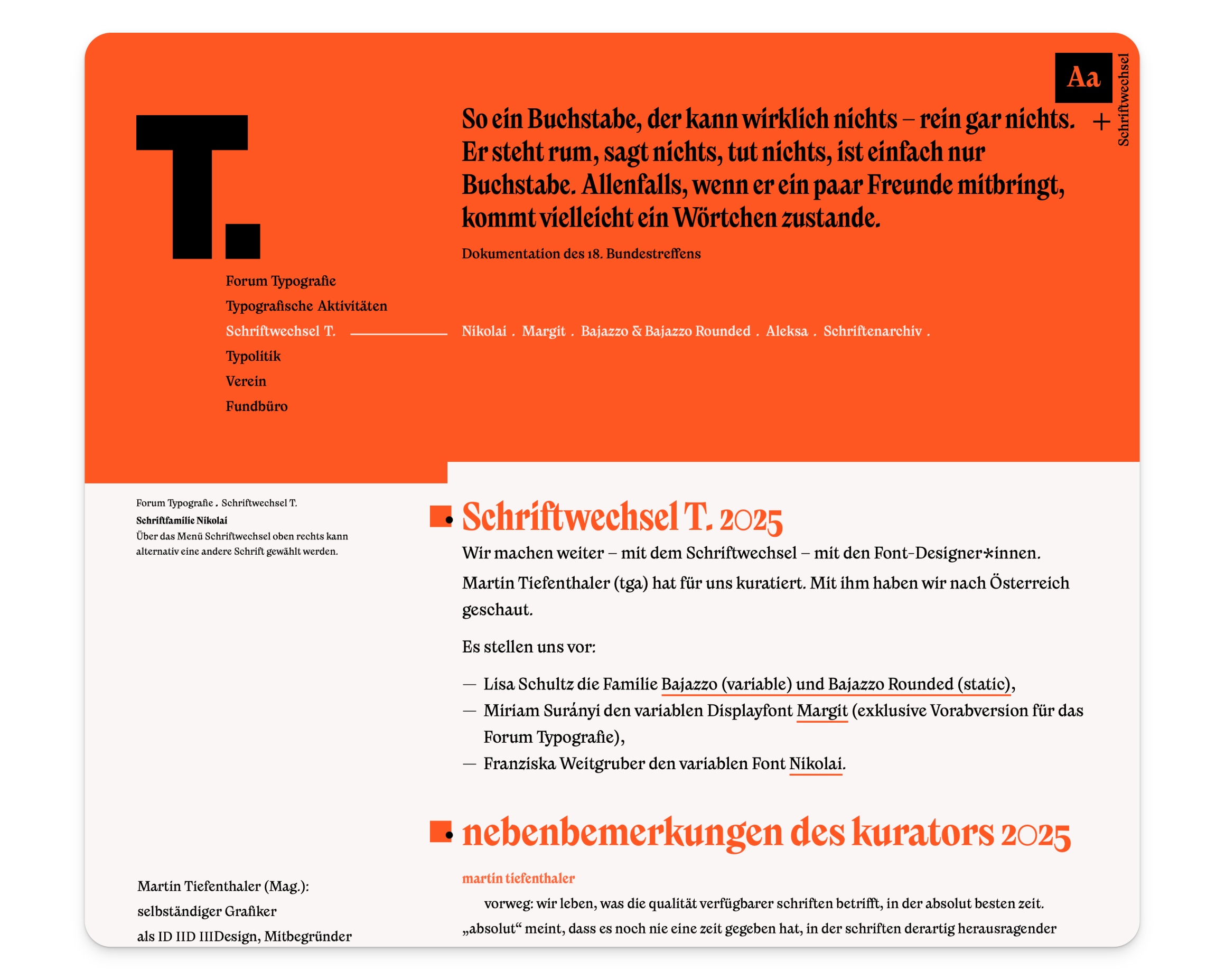  Nikolai featured on Forum Typografie