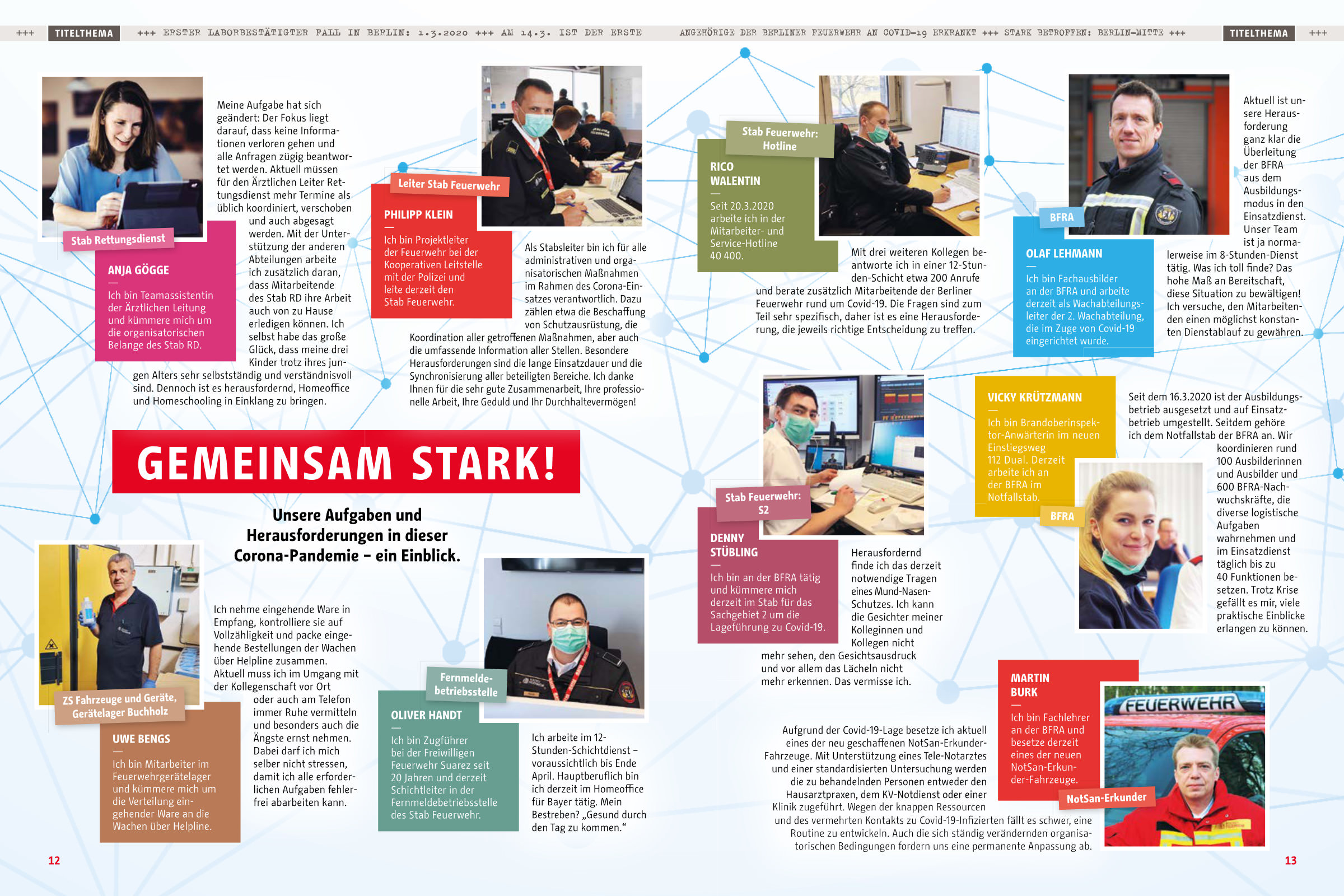 Change typeface in use as the corporate typeface of the Berlin Fire Brigade. – 333er Magazin Sommer 2020