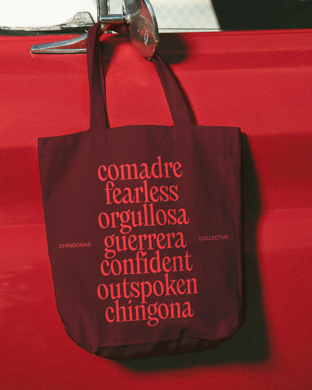 Fonts in use: The Chingonas Collective is a community of Latin American women entrepreneurs based in California’s Bay Area. Their brand typeface: Nikolai Condensed.