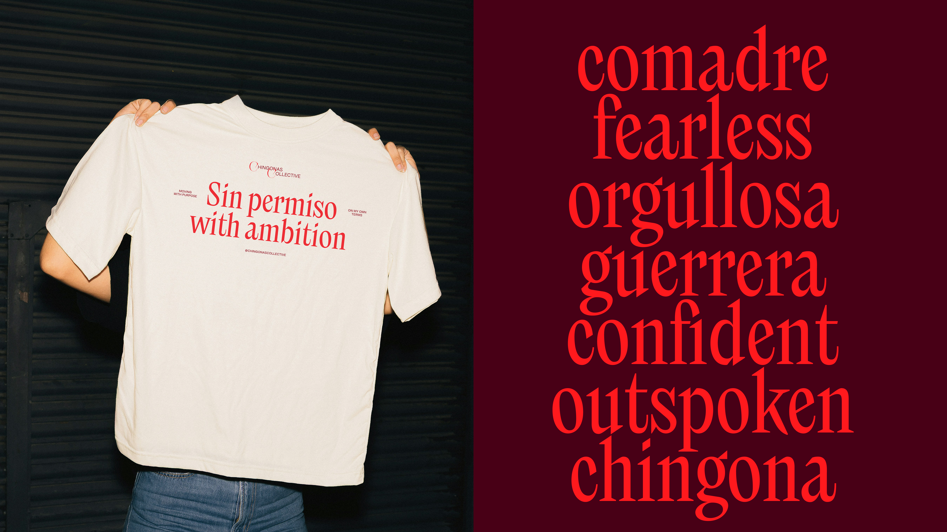 Fonts in use: The Chingonas Collective is a community of Latin American women entrepreneurs based in California’s Bay Area. Their brand typeface: Nikolai Condensed.