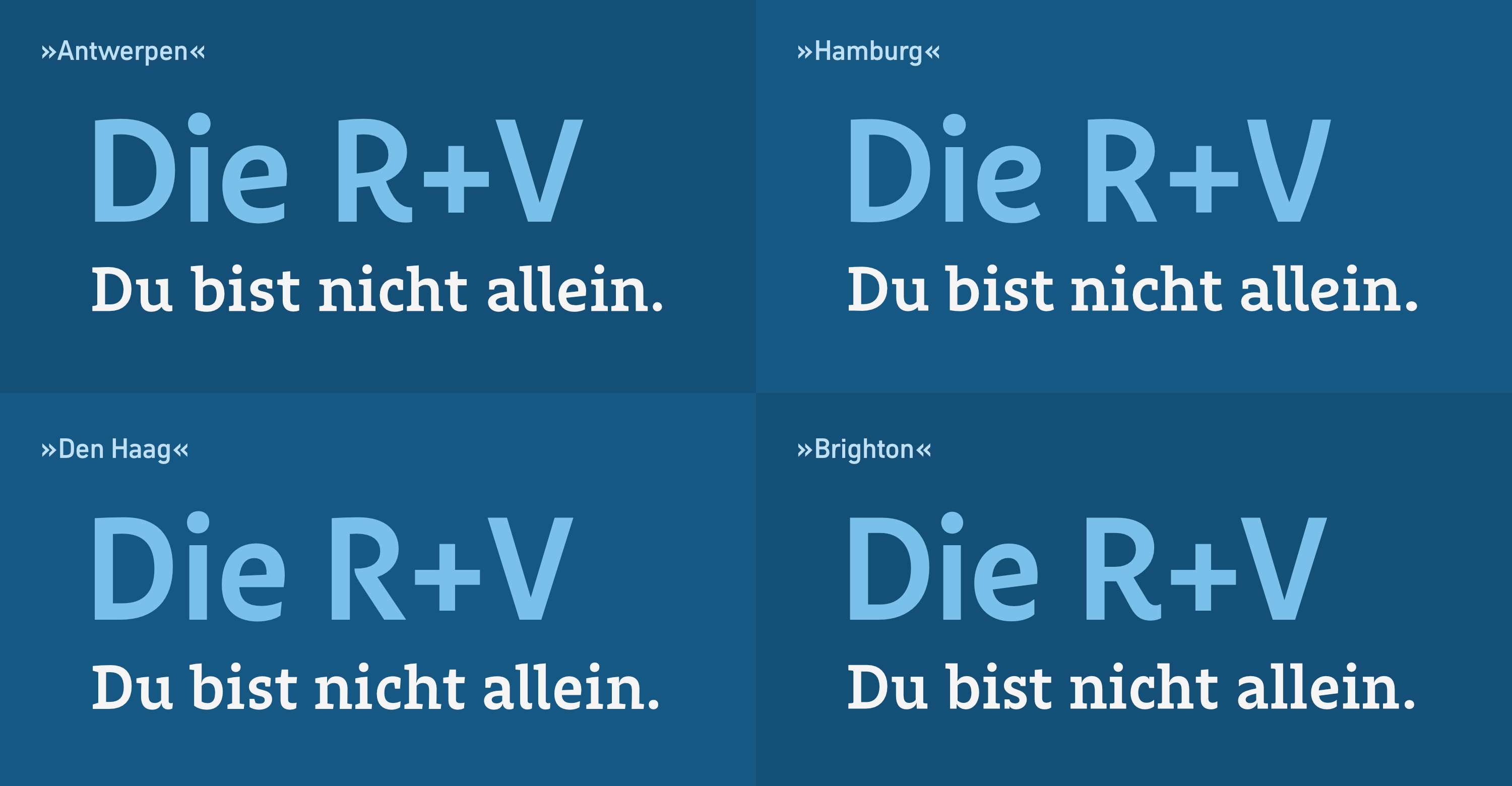 RuV Type: Eine exklusive Schriftsippe – bestehend aus einer Sans, Slab und Serif – für eine der größten Versicherungsgesellschaften Deutschlands, der R+V — Entwürfe Designrichtungen