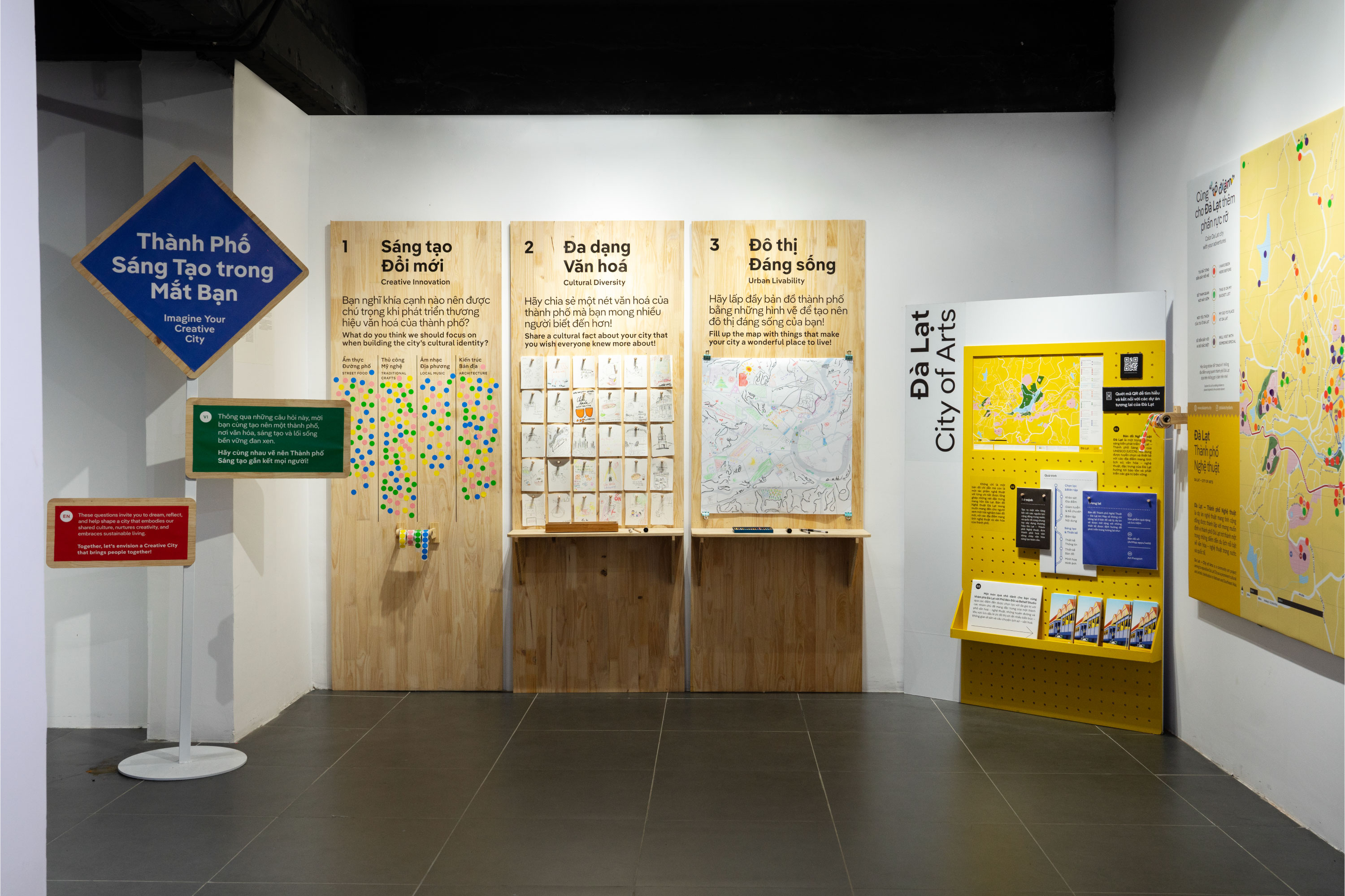 Fonts in use: The typeface Pangea Text for the project City of Arts, the Vietnamese city of Đà Lạt