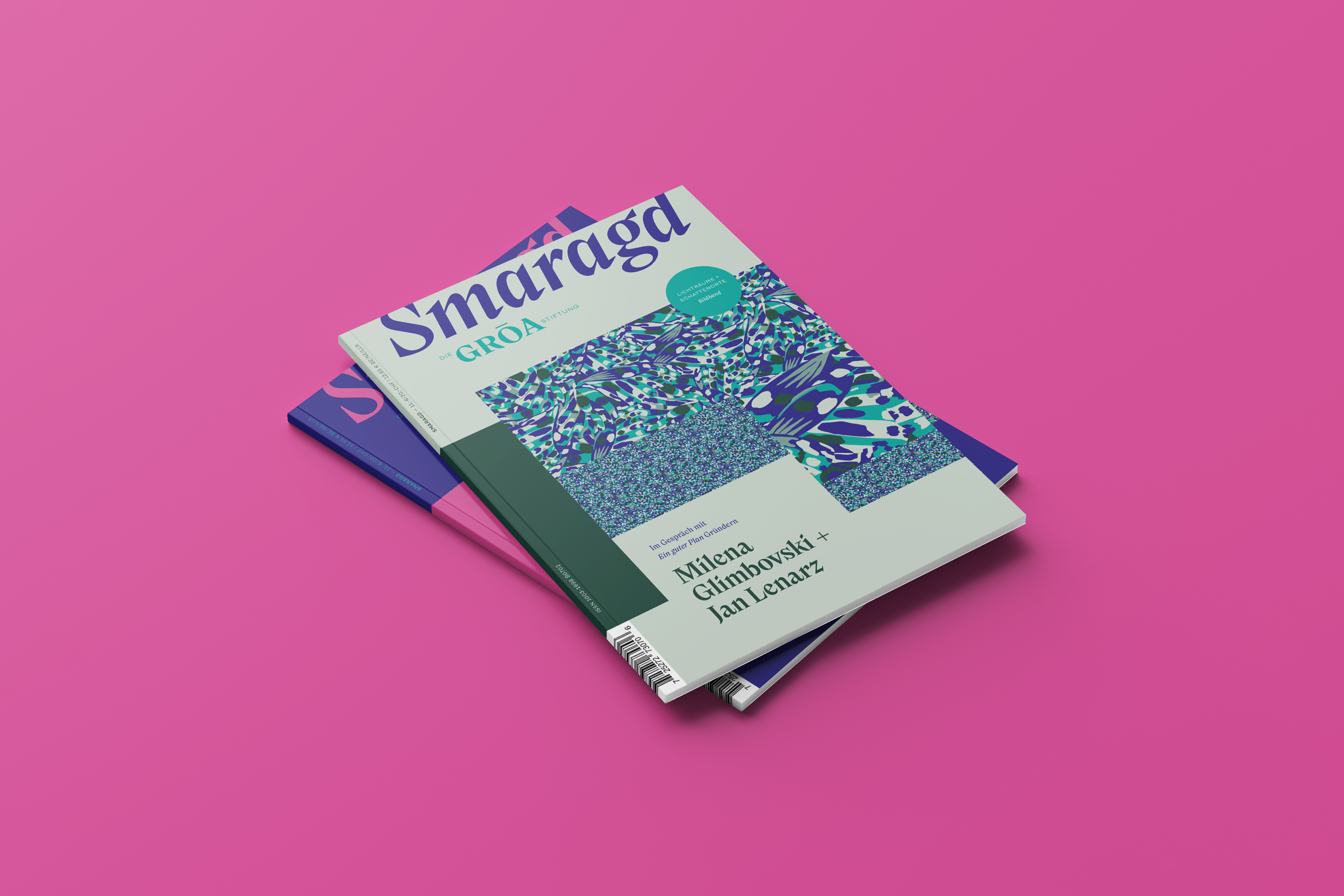 Fonts in use: The typefaces Nikolai and New Reason for the visual identity and the editorial design of the foundation brochure of the fictitious GRŌA foundation