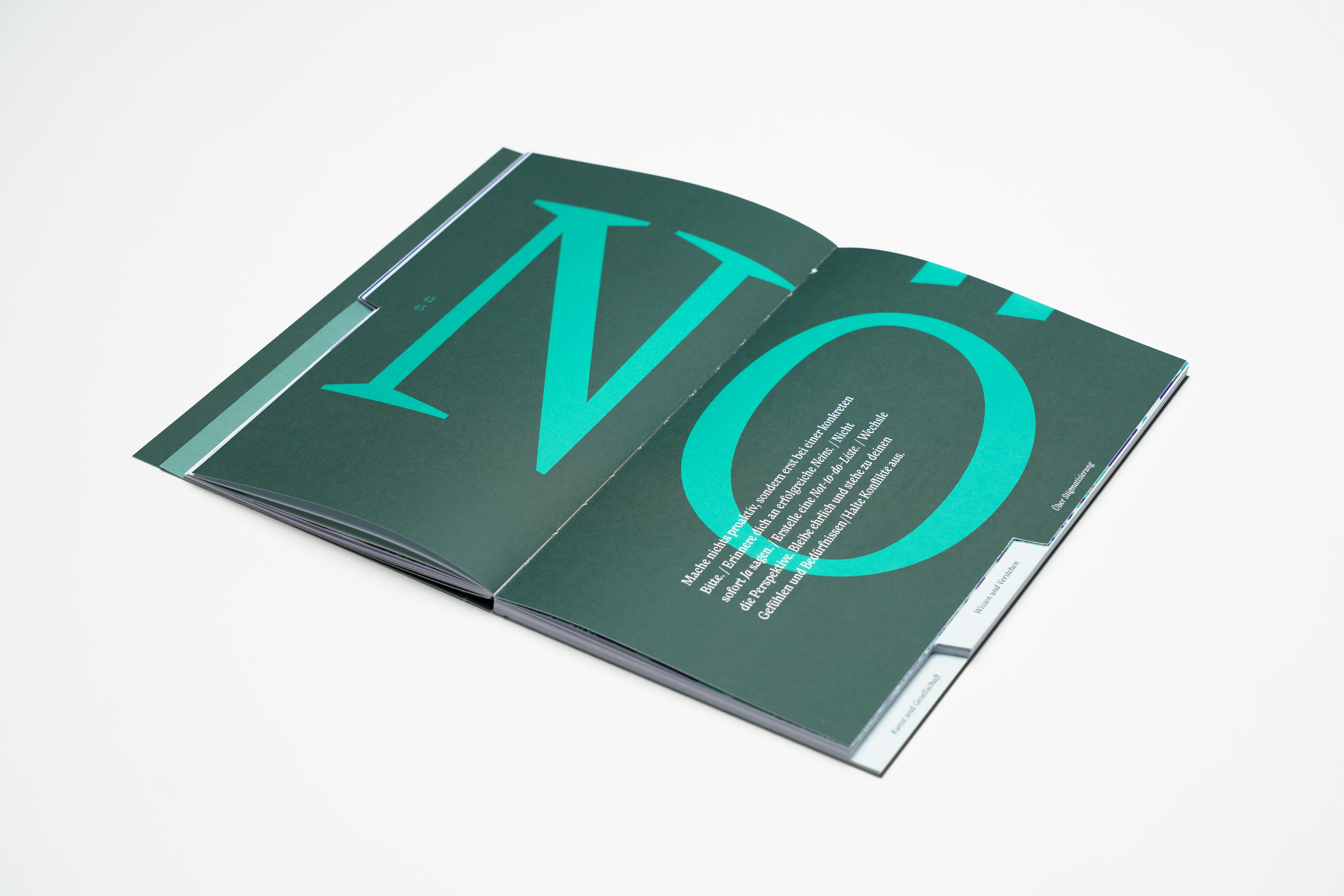 Fonts in use: The typefaces Nikolai and New Reason for the editorial design of the foundation brochure of the fictitious GRŌA foundation
