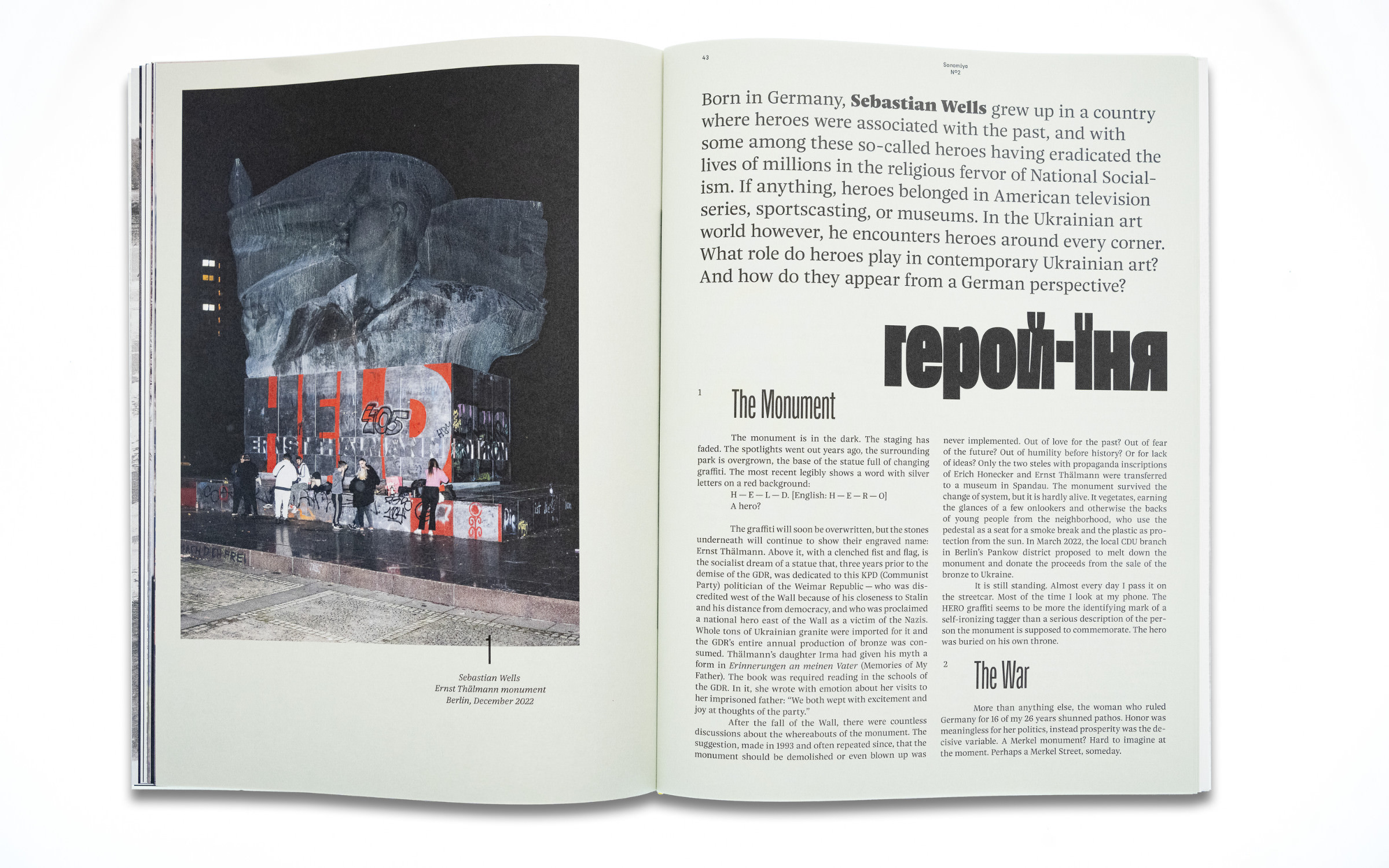 Das umfangreiche Schriftsystem Nice™ im Zusammenspiel mit der Theodor im Einsatz für das Soлomiya-Kunstmagazin Nº 2
