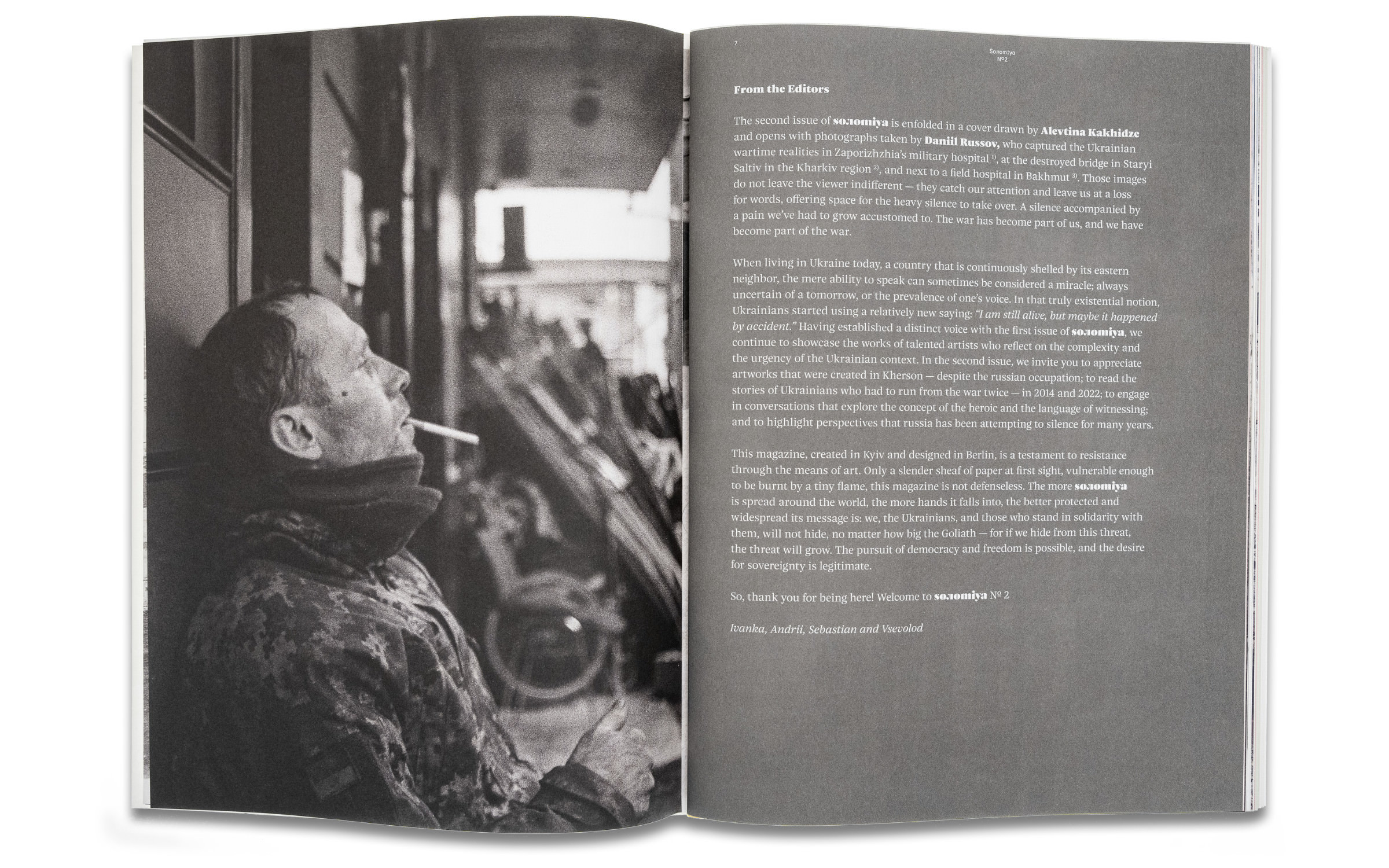 Das umfangreiche Schriftsystem Nice™ im Einsatz für das Soлomiya-Kunstmagazin Nº 2