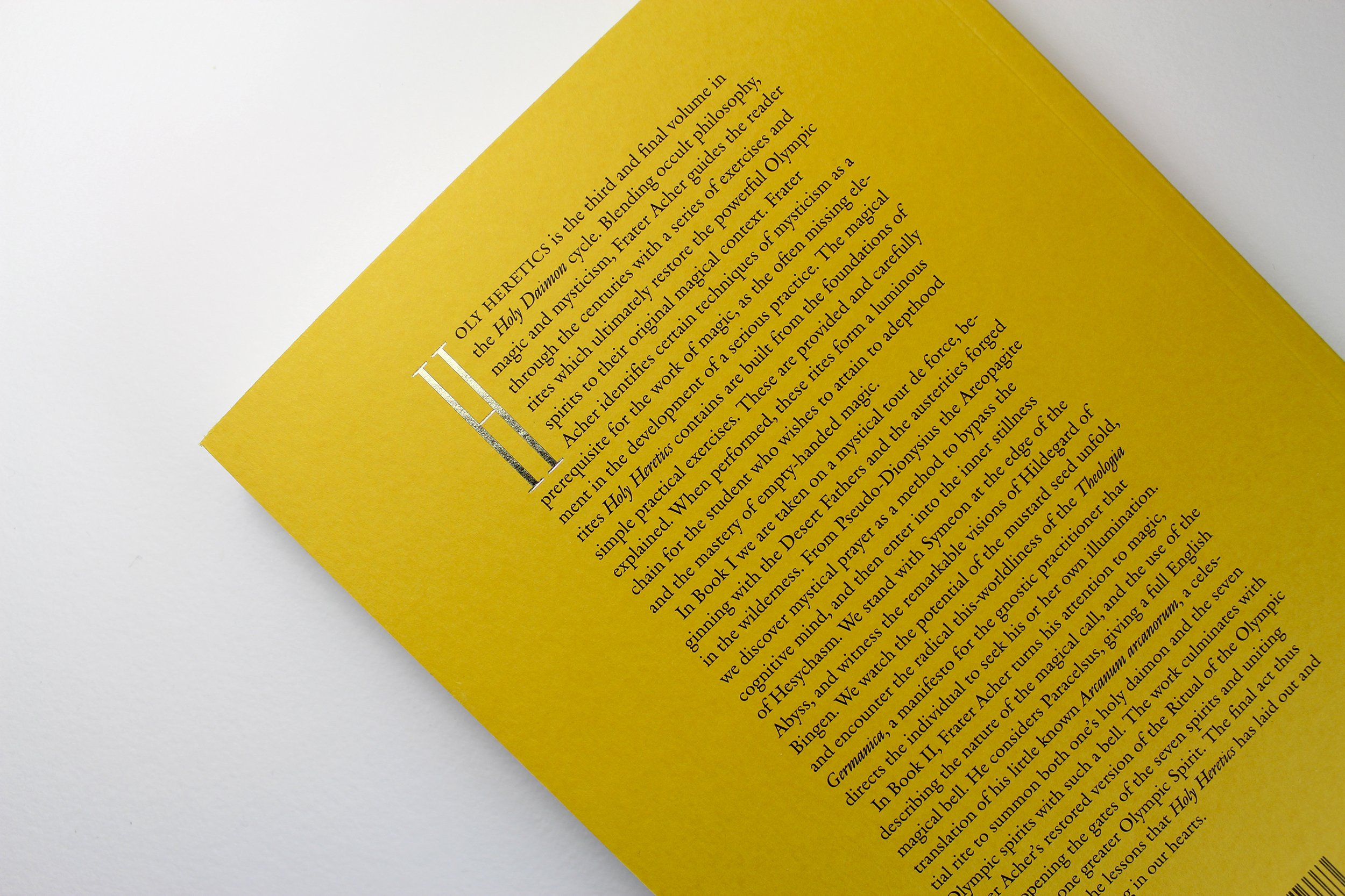 Fonts in use: The typeface Romaine for the book ‘Holy Heretics’ by Frater Acher, published by Scarlet Imprint