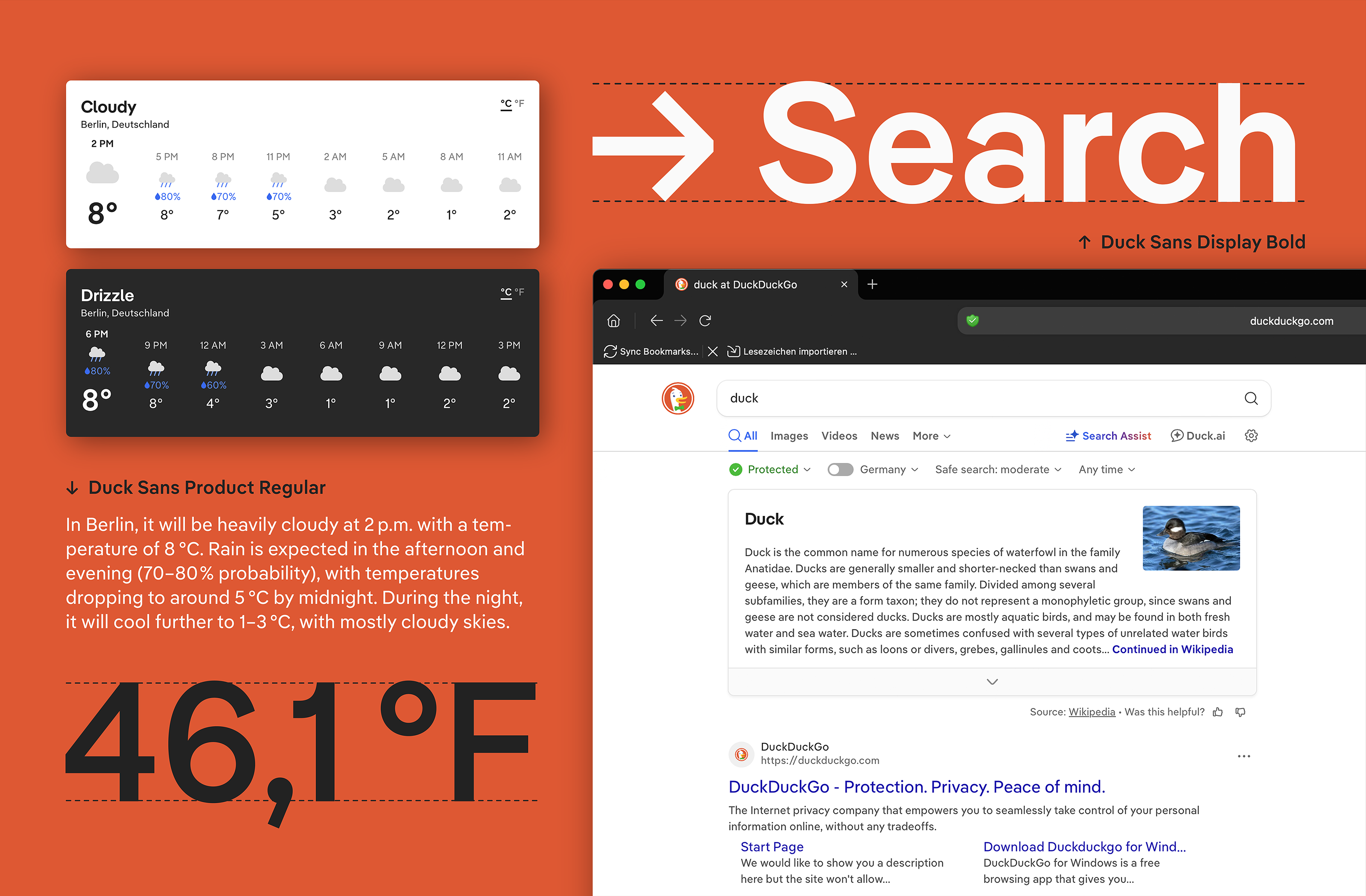 Semi-Custom Font for DuckDuckGo: Pangea transforms into Duck Sans (Samples)