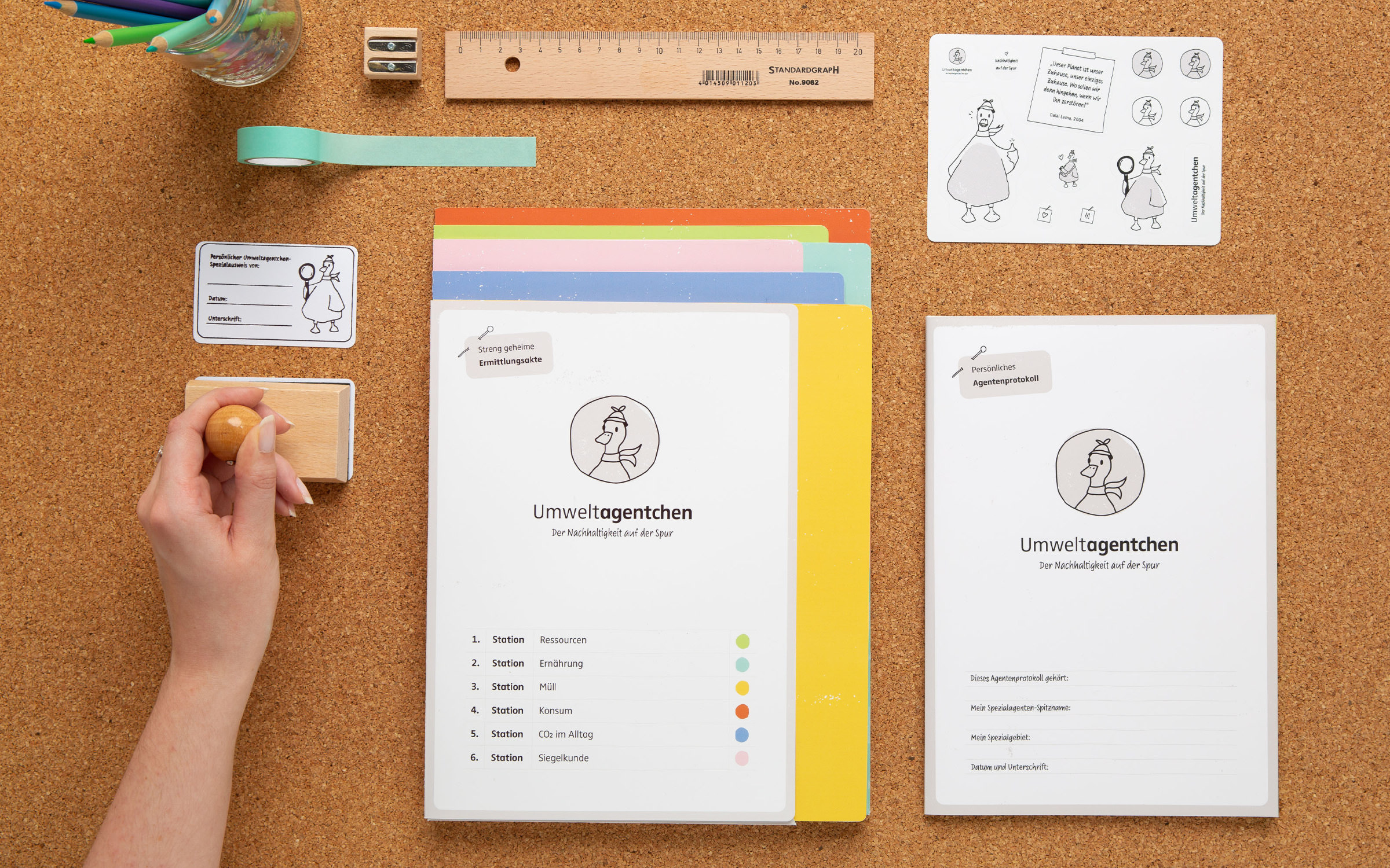 Die Schriftart Supermarker für Jana Heinz’ Bachelorarbeit „Umweltagentchen“