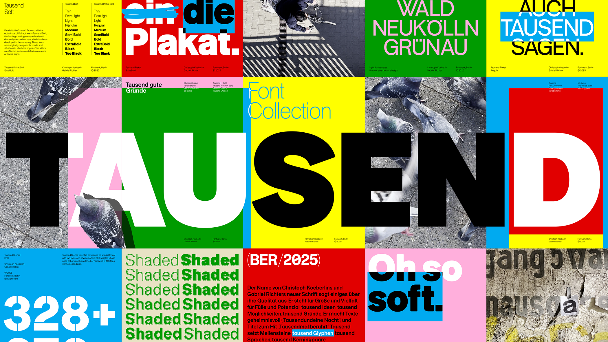 Tausend™-Font-Collection von Fontwerk – Schriftmuster, Marketing-Artwork – Tausend Plakat