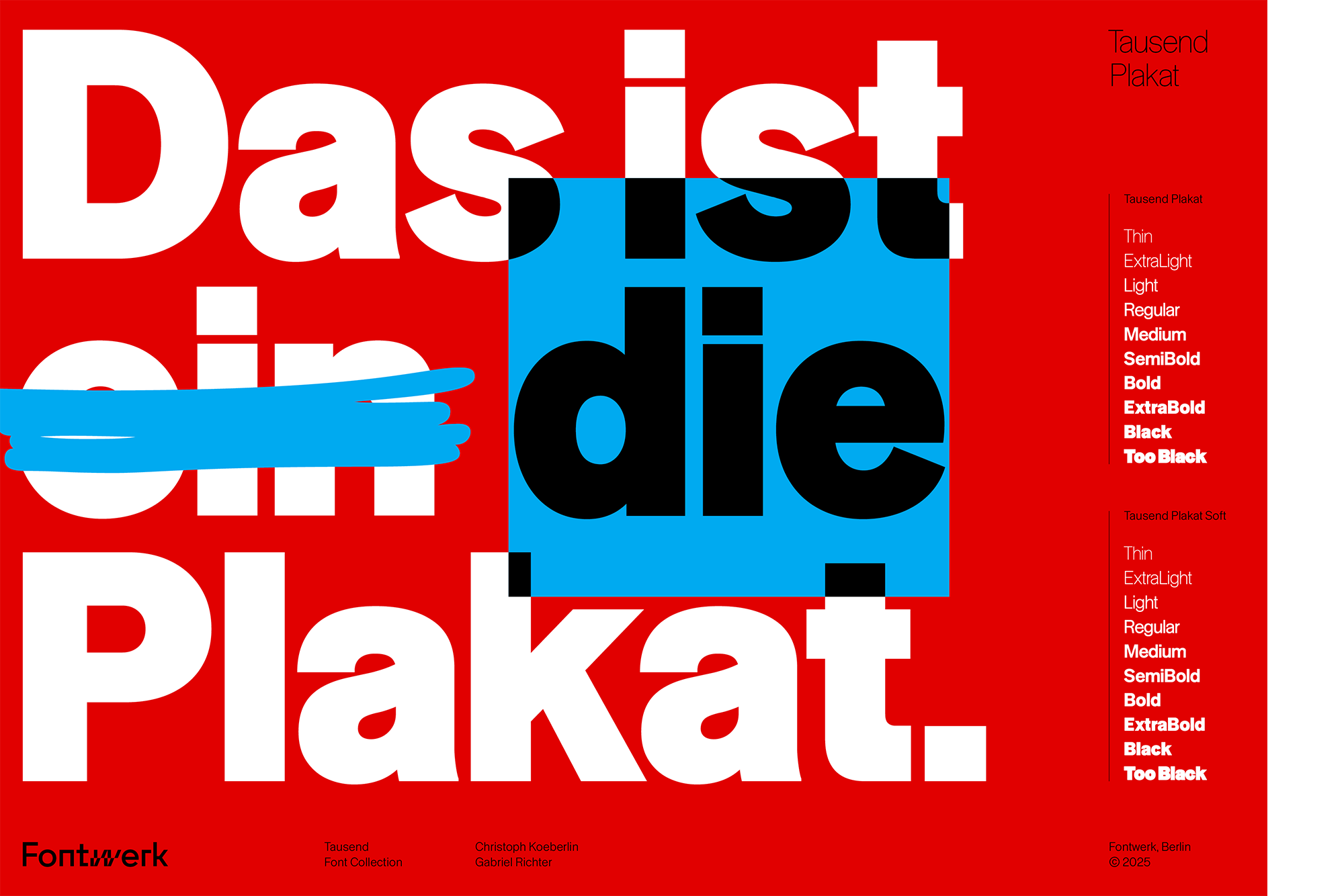 Tausend™-Font-Collection von Fontwerk – Schriftmuster, Marketing-Artwork – Tausend Plakat