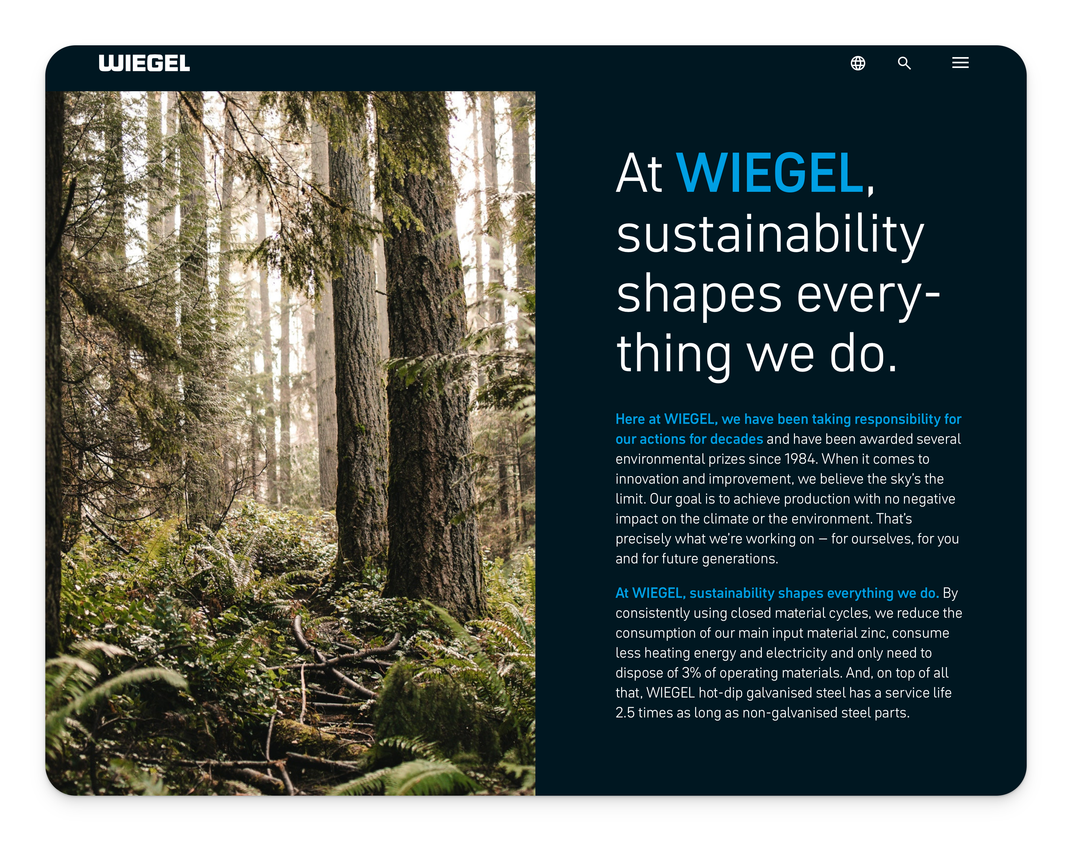 Fonts in use: Neue DIN for the identity of one of the largest hot-dip galvanizing groups in Europe, Wiegel